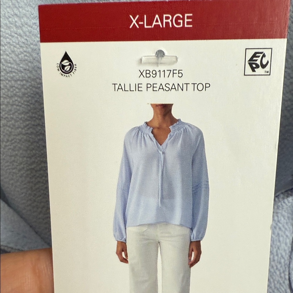 Elegant Light Blue Smocked Neck Blouse - Picture 9 of 15